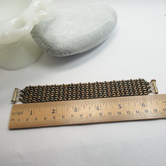 Woven matte metallic bracelet - Picture 5 of 12